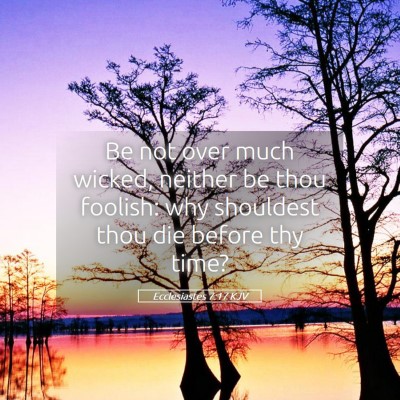 Picture 05 - Ecclesiastes 7:17 KJV - Be not over much wicked, neither be thou foolish: - Bible Verse Picture