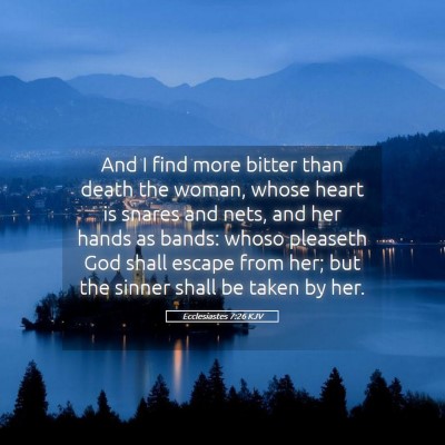Picture 05 - Ecclesiastes 7:26 KJV - And I find more bitter than death the woman, - Bible Verse Picture