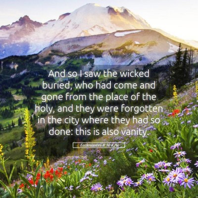 Picture 05 - Ecclesiastes 8:10 KJV - And so I saw the wicked buried, who had come and - Bible Verse Picture