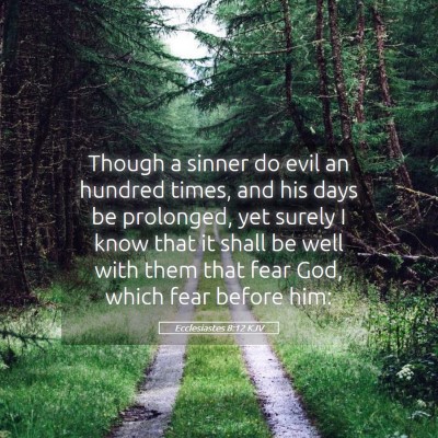 Picture 05 - Ecclesiastes 8:12 KJV - Though a sinner do evil an hundred times, and his - Bible Verse Picture