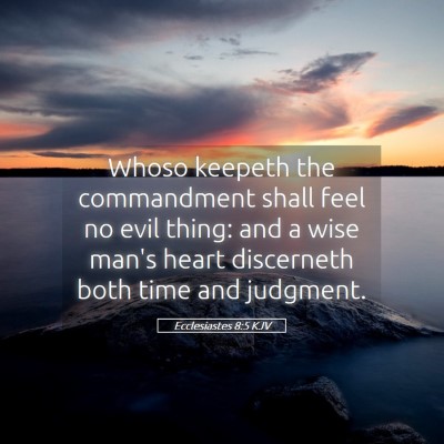 Picture 05 - Ecclesiastes 8:5 KJV - Whoso keepeth the commandment shall feel no evil - Bible Verse Picture