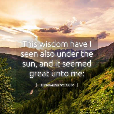 Picture 05 - Ecclesiastes 9:13 KJV - This wisdom have I seen also under the sun, and - Bible Verse Picture