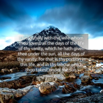 Picture 05 - Ecclesiastes 9:9 KJV - Live joyfully with the wife whom thou lovest all - Bible Verse Picture