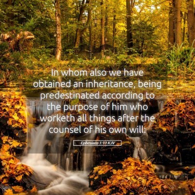Picture 05 - Ephesians 1:11 KJV - In whom also we have obtained an inheritance, - Bible Verse Picture