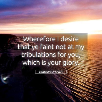 Picture 05 - Ephesians 3:13 KJV - Wherefore I desire that ye faint not at my - Bible Verse Picture