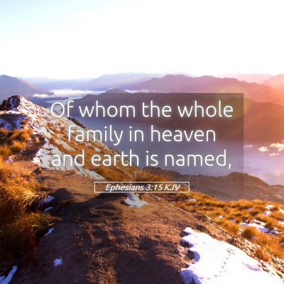 Picture 05 - Ephesians 3:15 KJV - Of whom the whole family in heaven and earth is - Bible Verse Picture