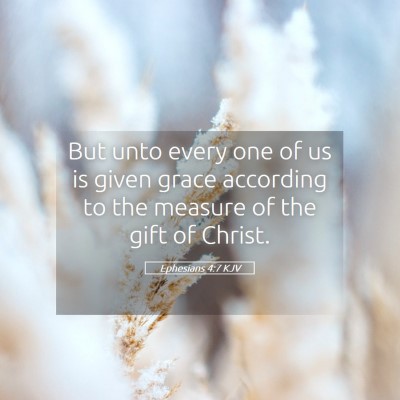 Picture 05 - Ephesians 4:7 KJV - But unto every one of us is given grace according - Bible Verse Picture