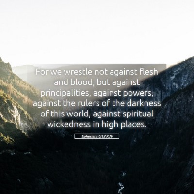 Picture 05 - Ephesians 6:12 KJV - For we wrestle not against flesh and blood, but - Bible Verse Picture