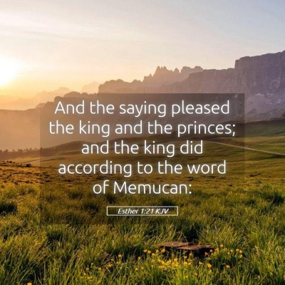 Picture 05 - Esther 1:21 KJV - And the saying pleased the king and the princes; - Bible Verse Picture