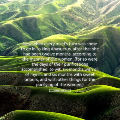 Picture 05 - Esther 2:12 KJV - Now when every maid's turn was come to go in to - Bible Verse Picture