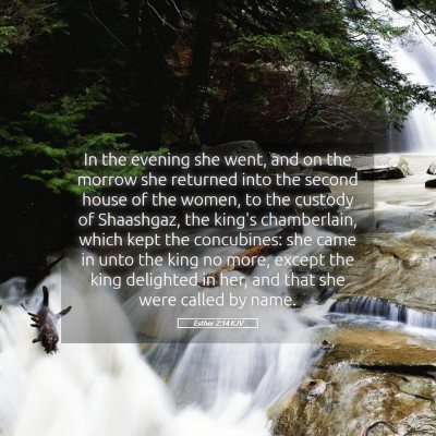 Picture 05 - Esther 2:14 KJV - In the evening she went, and on the morrow she - Bible Verse Picture