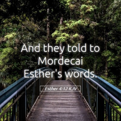 Picture 05 - Esther 4:12 KJV - And they told to Mordecai Esther's - Bible Verse Picture