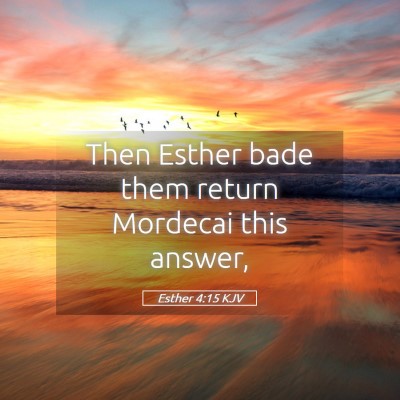 Picture 05 - Esther 4:15 KJV - Then Esther bade them return Mordecai this - Bible Verse Picture