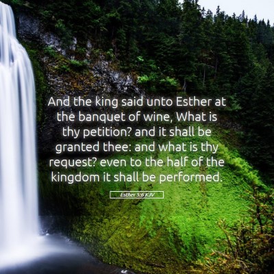 Picture 05 - Esther 5:6 KJV - And the king said unto Esther at the banquet of - Bible Verse Picture