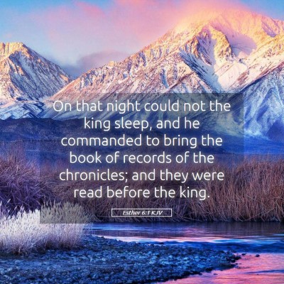 Picture 05 - Esther 6:1 KJV - On that night could not the king sleep, and he - Bible Verse Picture