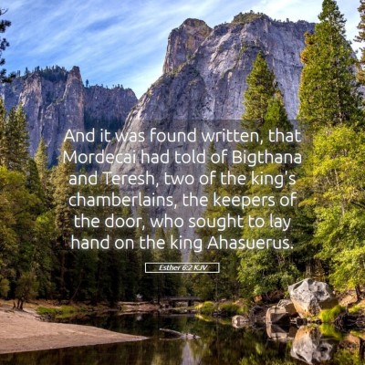 Picture 05 - Esther 6:2 KJV - And it was found written, that Mordecai had told - Bible Verse Picture