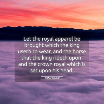 Picture 05 - Esther 6:8 KJV - Let the royal apparel be brought which the king - Bible Verse Picture