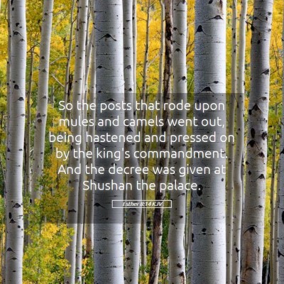 Picture 05 - Esther 8:14 KJV - So the posts that rode upon mules and camels went - Bible Verse Picture