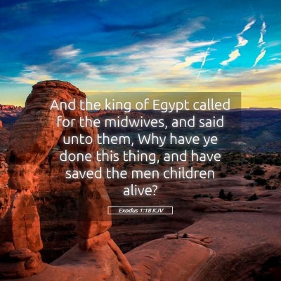Picture 05 - Exodus 1:18 KJV - And the king of Egypt called for the midwives, - Bible Verse Picture