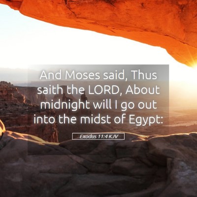 Picture 05 - Exodus 11:4 KJV - And Moses said, Thus saith the LORD, About - Bible Verse Picture