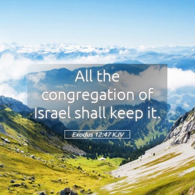 Picture 05 - Exodus 12:47 KJV - All the congregation of Israel shall keep - Bible Verse Picture