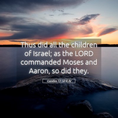 Picture 05 - Exodus 12:50 KJV - Thus did all the children of Israel; as the LORD - Bible Verse Picture