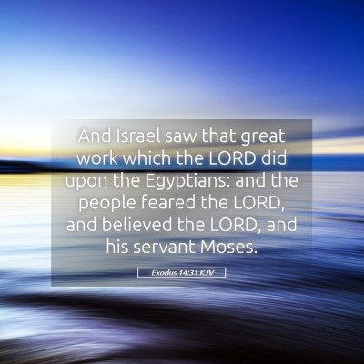 Picture 05 - Exodus 14:31 KJV - And Israel saw that great work which the LORD did - Bible Verse Picture