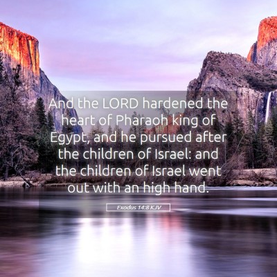 Picture 05 - Exodus 14:8 KJV - And the LORD hardened the heart of Pharaoh king - Bible Verse Picture