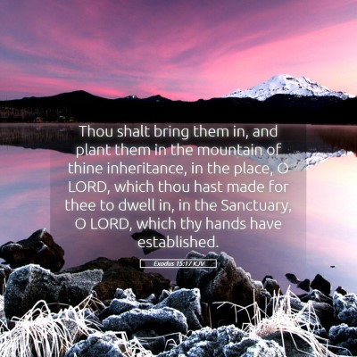 Picture 05 - Exodus 15:17 KJV - Thou shalt bring them in, and plant them in the - Bible Verse Picture