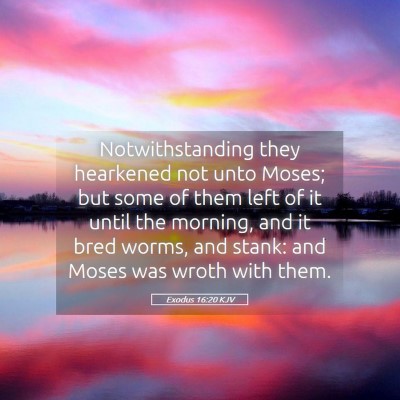 Picture 05 - Exodus 16:20 KJV - Notwithstanding they hearkened not unto Moses; - Bible Verse Picture