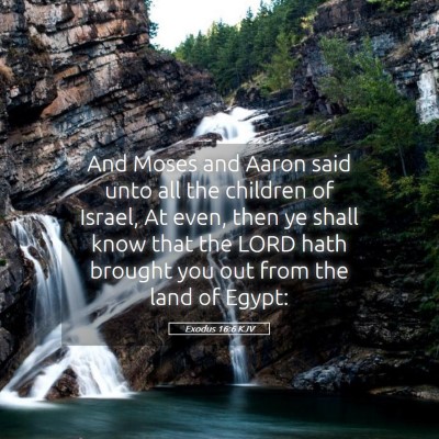 Picture 05 - Exodus 16:6 KJV - And Moses and Aaron said unto all the children of - Bible Verse Picture