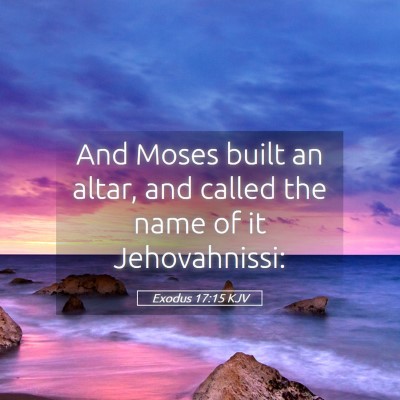 Picture 05 - Exodus 17:15 KJV - And Moses built an altar, and called the name of - Bible Verse Picture