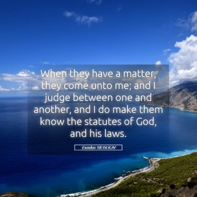 Picture 05 - Exodus 18:16 KJV - When they have a matter, they come unto me; and I - Bible Verse Picture