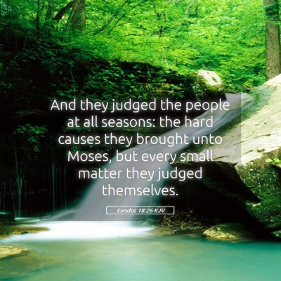 Picture 05 - Exodus 18:26 KJV - And they judged the people at all seasons: the - Bible Verse Picture