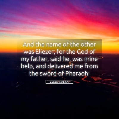 Picture 05 - Exodus 18:4 KJV - And the name of the other was Eliezer; for the - Bible Verse Picture