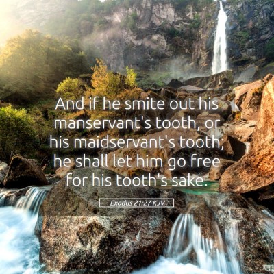 Picture 05 - Exodus 21:27 KJV - And if he smite out his manservant's tooth, or - Bible Verse Picture