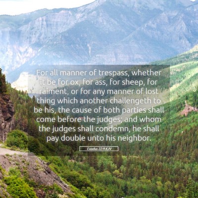 Picture 05 - Exodus 22:9 KJV - For all manner of trespass, whether it be for ox, - Bible Verse Picture
