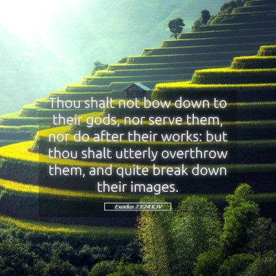 Picture 05 - Exodus 23:24 KJV - Thou shalt not bow down to their gods, nor serve - Bible Verse Picture