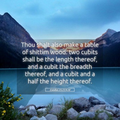 Picture 05 - Exodus 25:23 KJV - Thou shalt also make a table of shittim wood: two - Bible Verse Picture