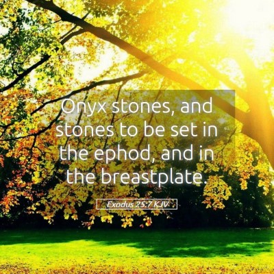Picture 05 - Exodus 25:7 KJV - Onyx stones, and stones to be set in the ephod, - Bible Verse Picture