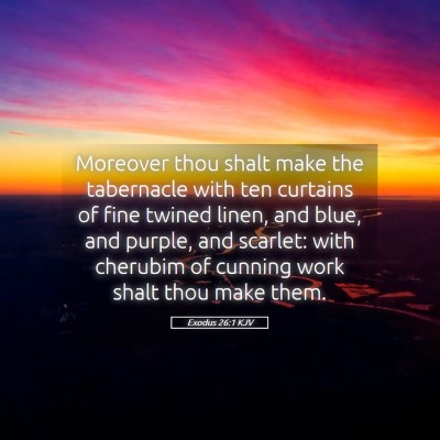 Picture 05 - Exodus 26:1 KJV - Moreover thou shalt make the tabernacle with ten - Bible Verse Picture
