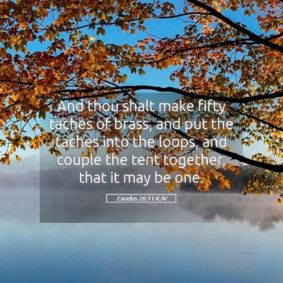 Picture 05 - Exodus 26:11 KJV - And thou shalt make fifty taches of brass, and - Bible Verse Picture