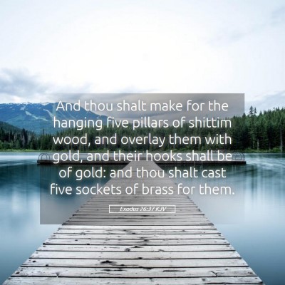 Picture 05 - Exodus 26:37 KJV - And thou shalt make for the hanging five pillars - Bible Verse Picture