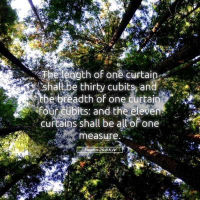 Picture 05 - Exodus 26:8 KJV - The length of one curtain shall be thirty cubits, - Bible Verse Picture