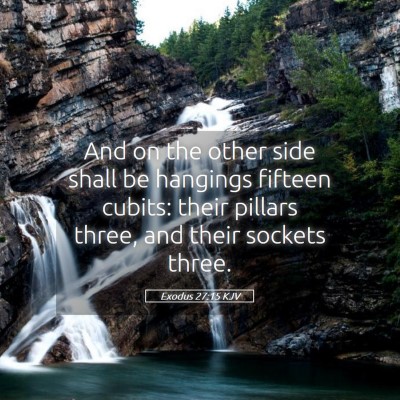 Picture 05 - Exodus 27:15 KJV - And on the other side shall be hangings fifteen - Bible Verse Picture