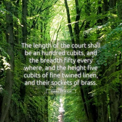 Picture 05 - Exodus 27:18 KJV - The length of the court shall be an hundred - Bible Verse Picture