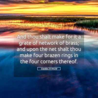 Picture 05 - Exodus 27:4 KJV - And thou shalt make for it a grate of network of - Bible Verse Picture
