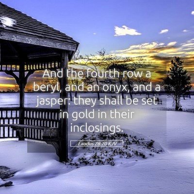 Picture 05 - Exodus 28:20 KJV - And the fourth row a beryl, and an onyx, and a - Bible Verse Picture