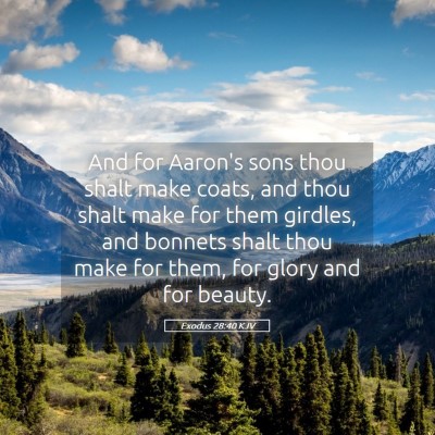 Picture 05 - Exodus 28:40 KJV - And for Aaron's sons thou shalt make coats, and - Bible Verse Picture