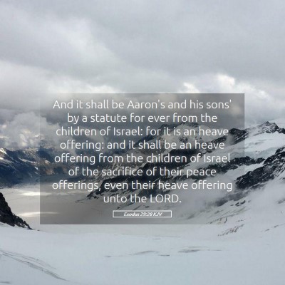 Picture 05 - Exodus 29:28 KJV - And it shall be Aaron's and his sons' by a - Bible Verse Picture